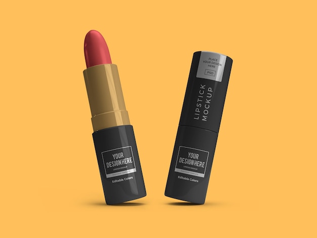 Lippenstift cosmetische mockup sjabloon geïsoleerd