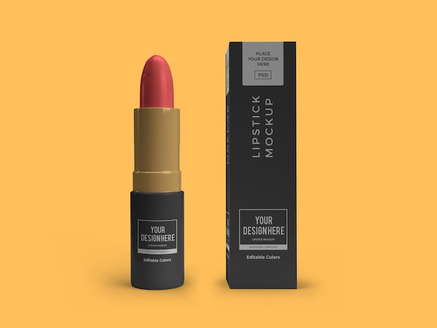 Lipstick Cosmetic Mockup Template Isolated