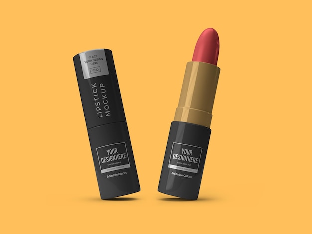 Lipstick Cosmetic Mockup Template Isolated