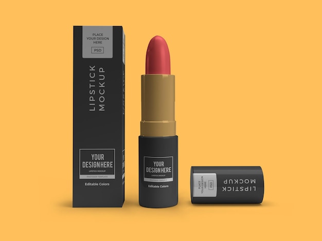 Lipstick Cosmetic Mockup Template Isolated