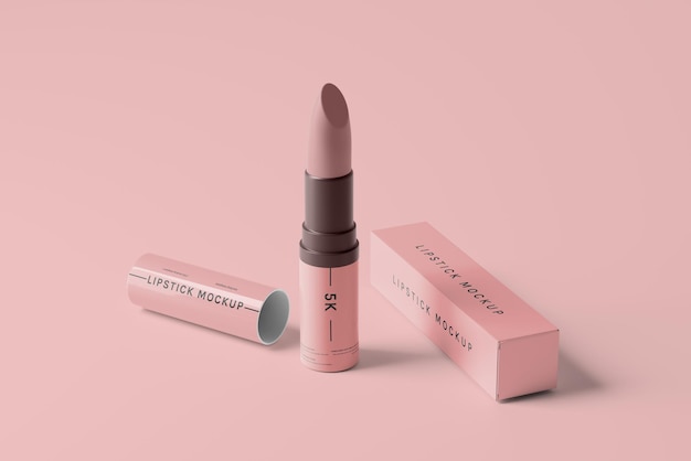 Lipstick Mockups featuring a Plastic Cosmetic Lipstick
