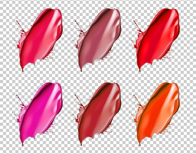 PSD lipstick smear smudge isolated on transparent background