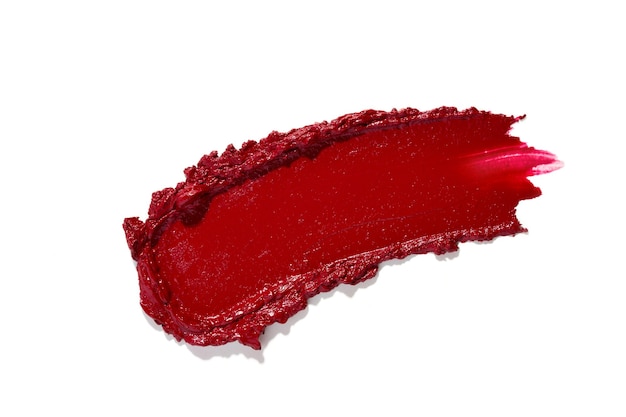 lipstick smear smudge swatch isolated on white background cosmetic makeup texture