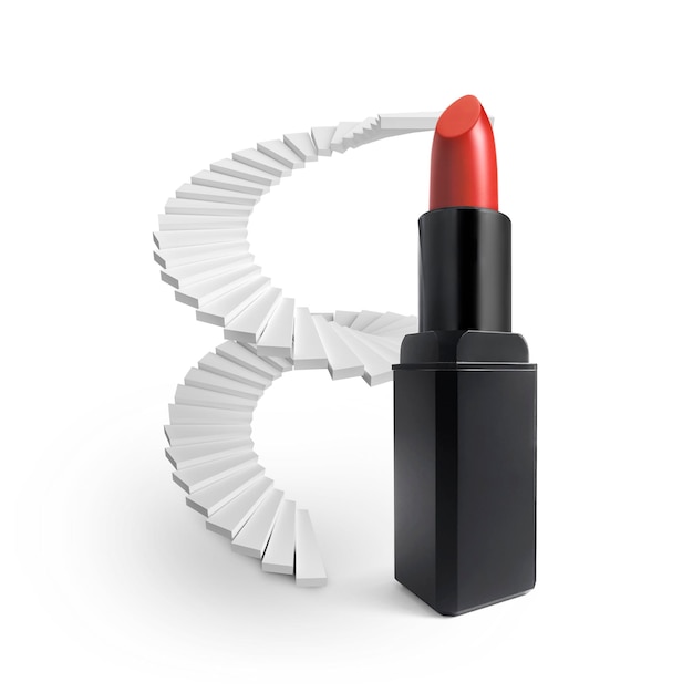 PSD lipsticks and spiral staircase transparent background