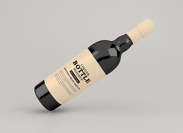 Mockup di bottiglia di liquore isolato