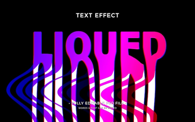 PSD liqued text effect