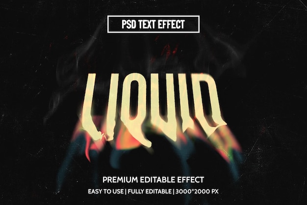 PSD liquid 3d editable text style effect