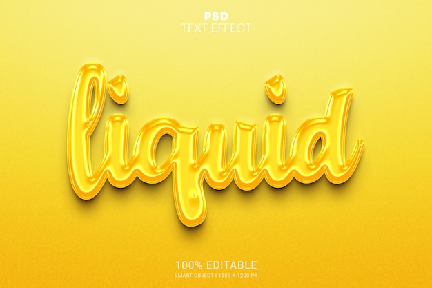 PSD design con effetto testo modificabile psd 3d liquido