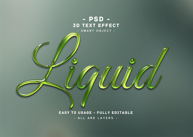 PSD liquid 3d text style effect