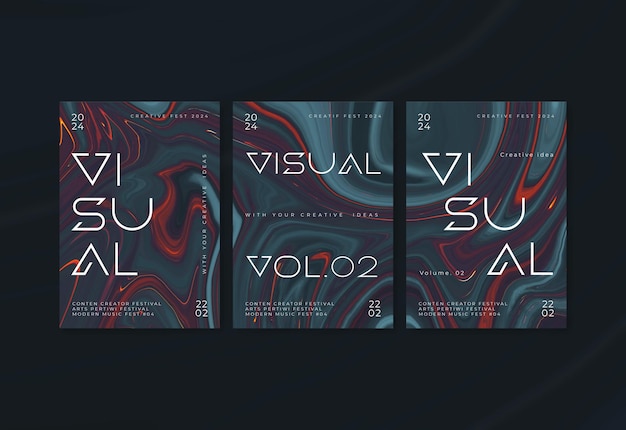 Liquid abstract poster or flyer template with abstract background