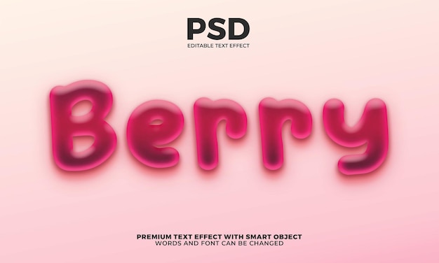 PSD liquid berry nature food editable text effect