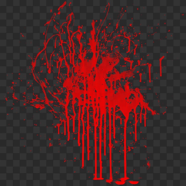 A liquid blood flowing to down isolated on transparent background