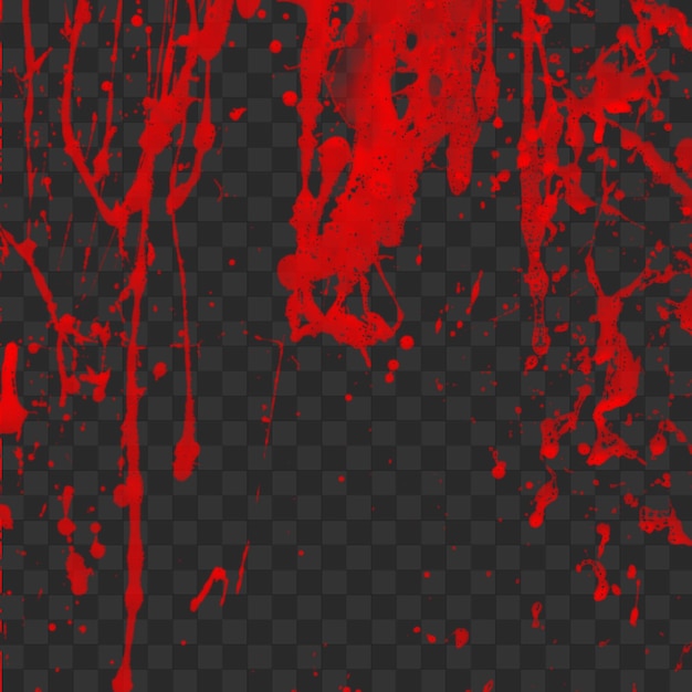 a liquid blood flowing to down isolated on transparent background