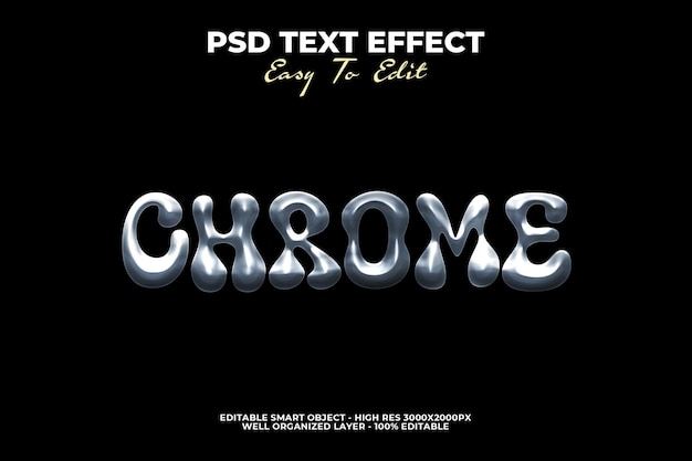 Liquid Chrome Text Effect