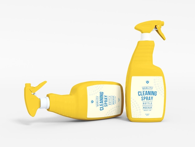 Liquid cleaning spray bottle mockup