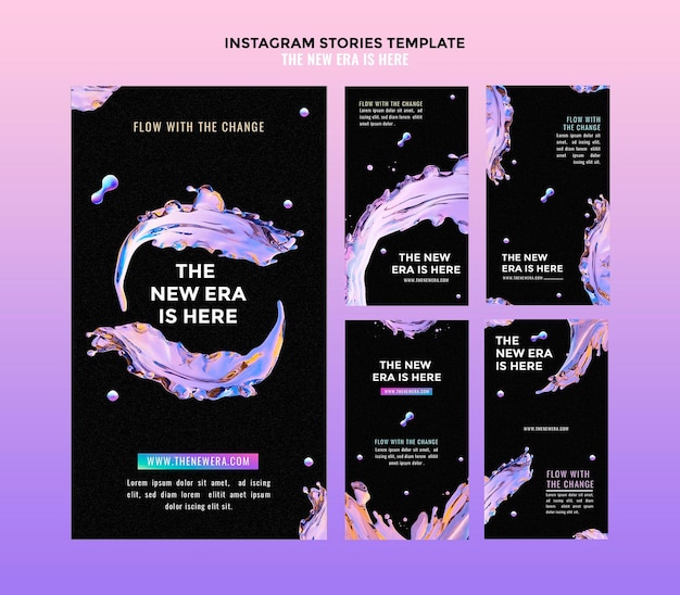 PSD liquid design instagram stories template