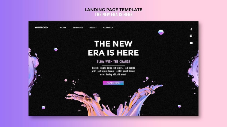 PSD liquid design landing page template