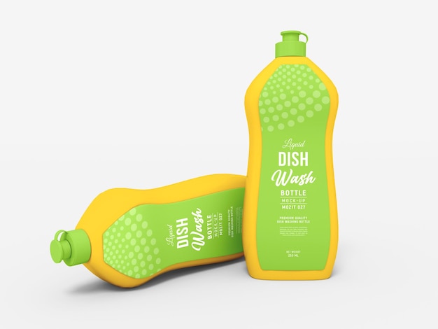 Liquid dish wash bottle packaging mockup