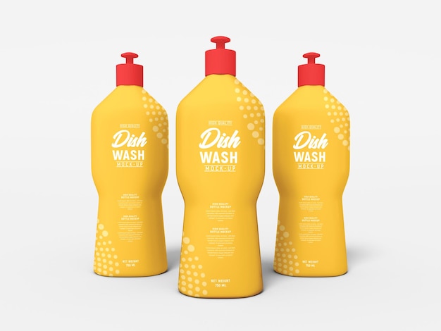 Liquid dish wash bottle packaging mockup