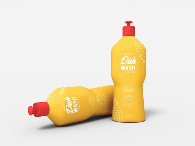 PSD liquid dish wash bottle packaging mockup