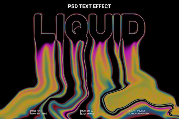 PSD liquid editable 3d text effect