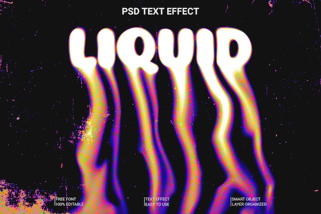 Liquid editable 3d text style effect