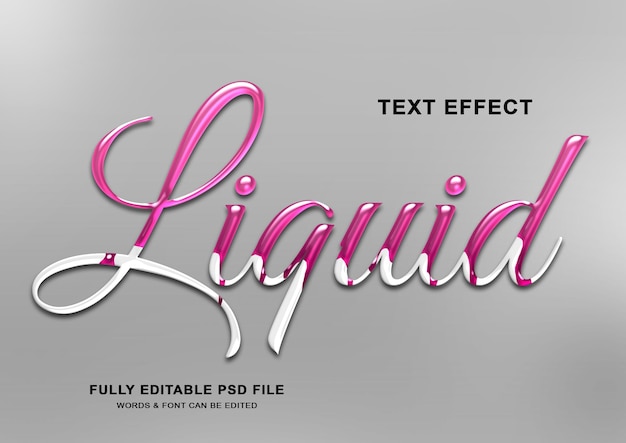 PSD liquid editable text style effect