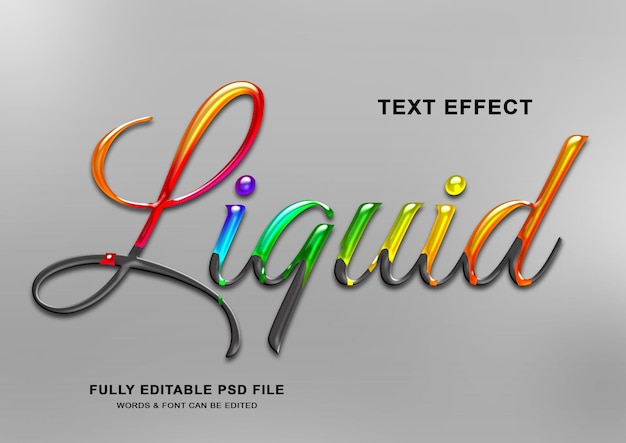 Liquid editable text style effect