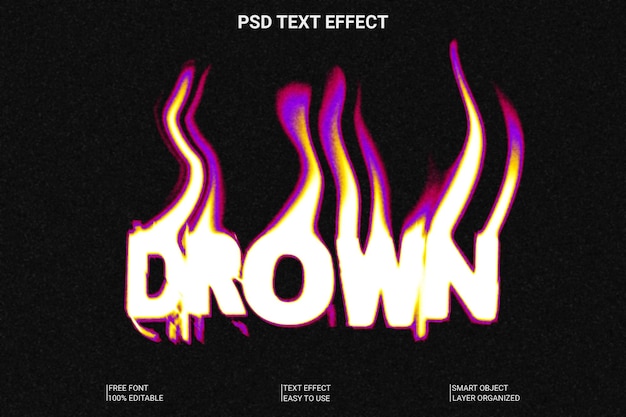 PSD liquid editable text style effect