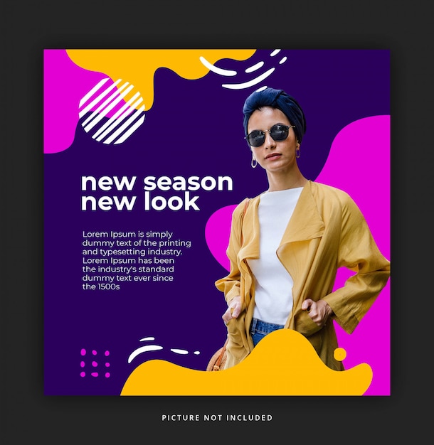 PSD liquid fashion instagram banner template