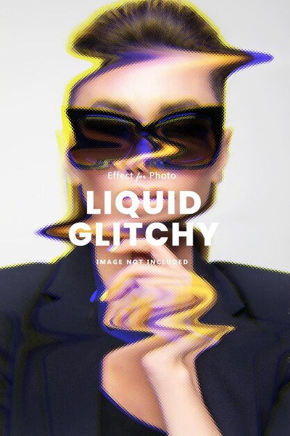 PSD liquid glitch photo effect