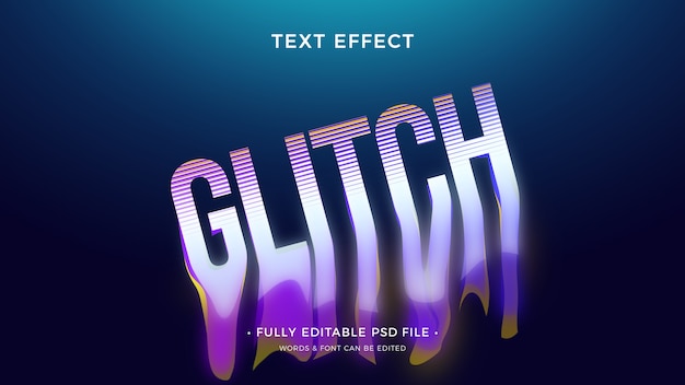 PSD liquid glitch  text effect