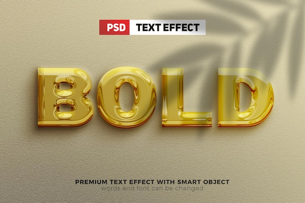 Liquid Gold Pogrubiona Makieta Z Edytowalnym Efektem Tekstowym 3d