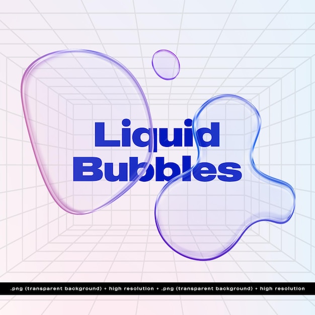 Bubble di gradiente liquido elemento grafico png di sfondo trasparente isolato