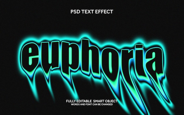 PSD liquid gradient text effect psd file