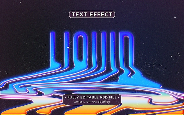 PSD liquid melted text effect