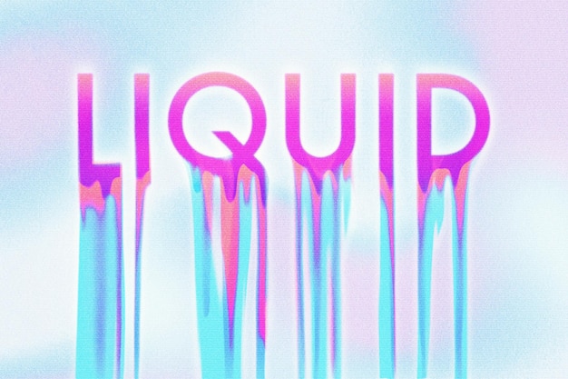 PSD liquid melting text effect