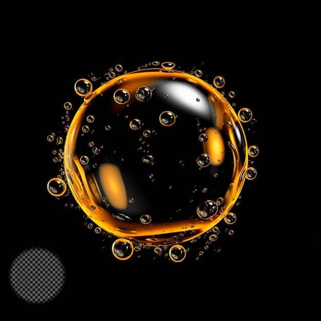 PSD liquid oil bubble transparent background