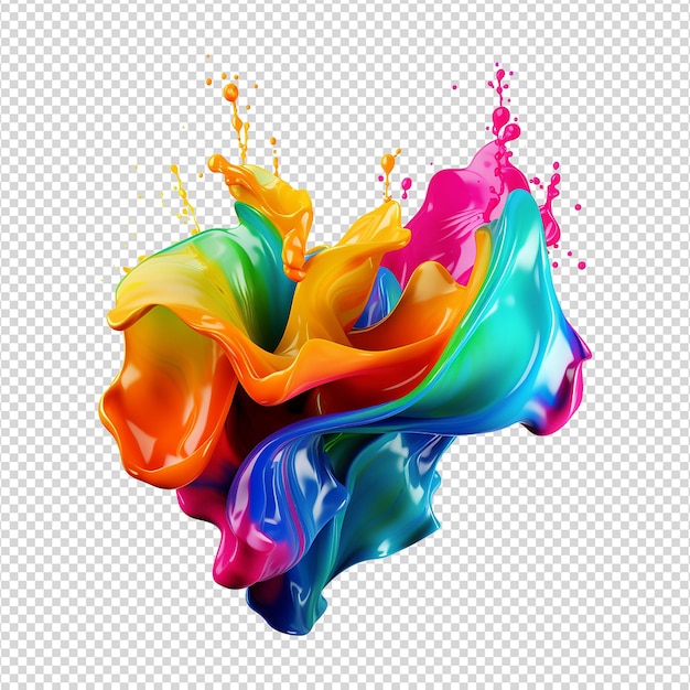 PSD liquid paint splash isolated on transparent background png