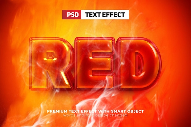 PSD liquid red super hot fire 3d editable text effect