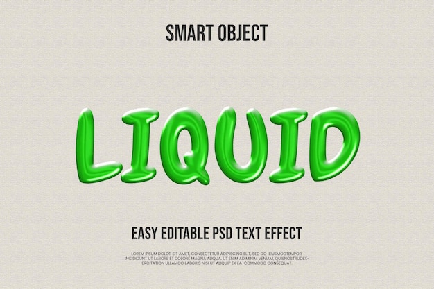 Liquid smart object easy editable psd text effect