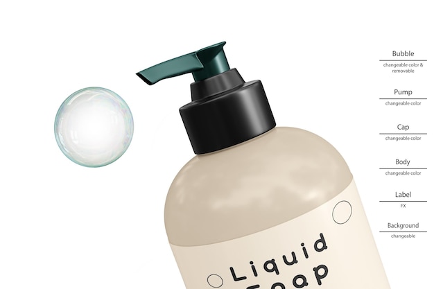 PSD liquid soap mockup