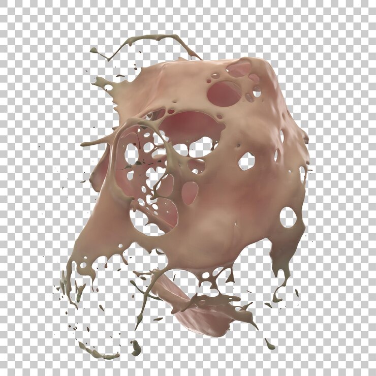 PSD liquid splash isolated on transparent background 3d rendering illustration