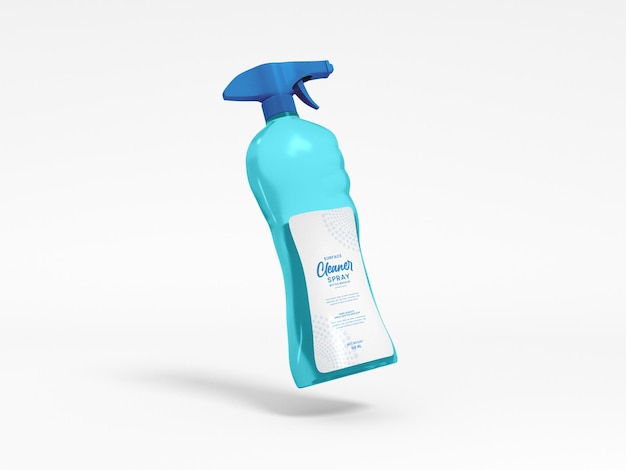 Mockup di bottiglia spray detergente per superfici liquide