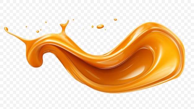 Liquid sweet melted caramel delicious isolated PSD