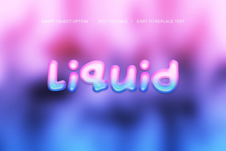 PSD liquid text effect