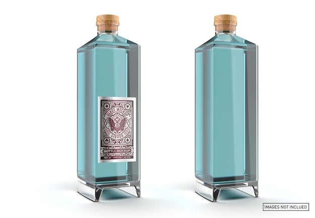 Bottiglia di vetro di liquore mockup