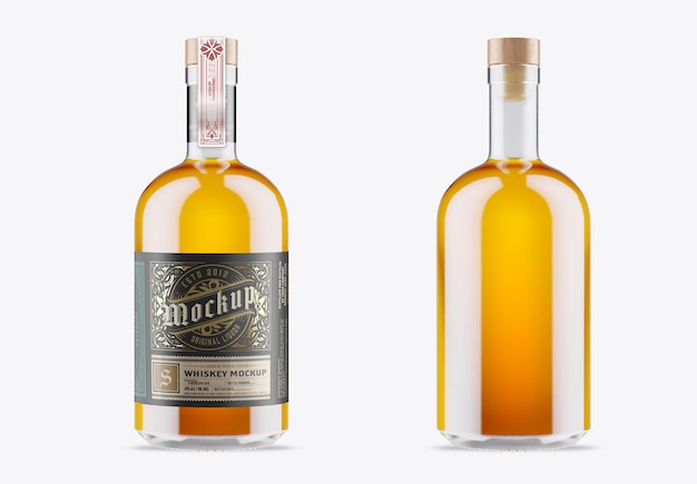 Mockup di bottiglia di vetro di liquore