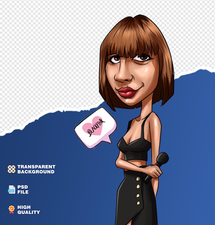 PSD lisa caricature cartoon portrait illustration