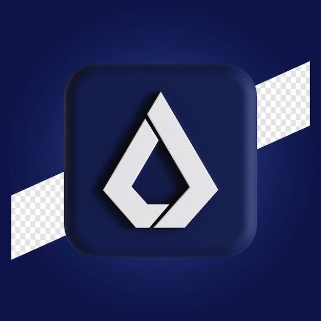 PSD lisk simbolo di criptovaluta logo 3d illustrazione